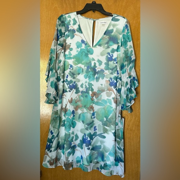 Calvin Klein Floral A-Line Dress size 10 NWT - Picture 1 of 4